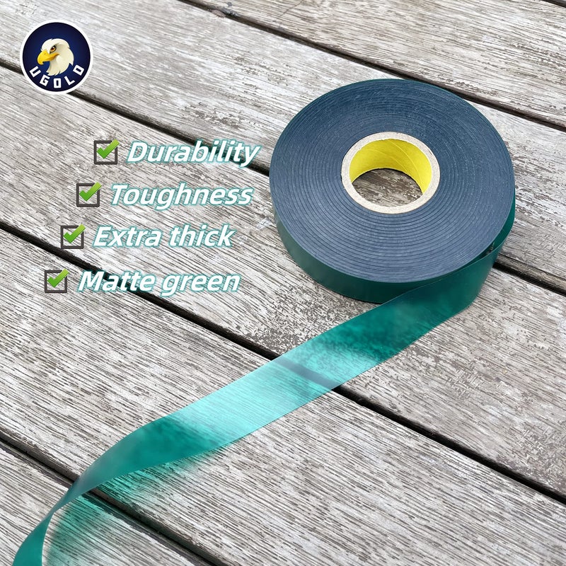 Ugold 8 mil Extra Thick 150 Feet x 1'' Stretch Plant Tie Tape, Garden Tie Tape for Planting and Grafting, Plant Ribbon for Tomatoes, Grapes and Trees, Green Tie Tape, Garden Stake for Vinyard - Image 2